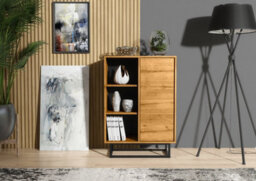 Sideboard 100Cm Sideboard Cabinet Cupboard Tv Stand Living Room Oak - thumbnail 4