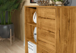 Sideboard 100Cm Sideboard Cabinet Cupboard Tv Stand Living Room Oak - thumbnail 3