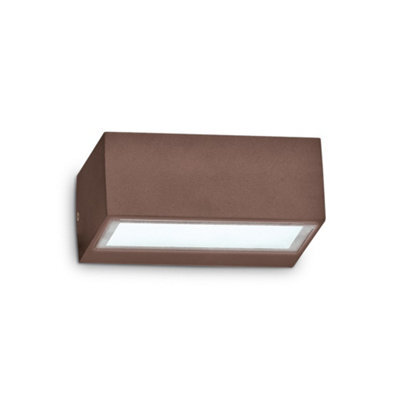 Ideal Lux Luminosa Twin Outdoor Up Down Wall Lamp 1 Light Coffee Ip44, G9