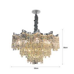 Ledsone Crystal Chandeliers Modern Contemporary Ceiling Lamp Lights Fixtures For Decor Light Fittings 50Cm - thumbnail 6