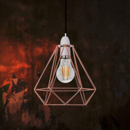 Giggi Hsh  Rose Gold Cage Metal Basket Ceiling Light Shade - thumbnail 4