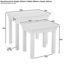 The Furniture Market Wilmslow Dove Grey Painted Nest Of 2 Tables - thumbnail 8
