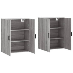Berkfield Wall Mounted Cabinets 2 Pcs Grey Sonoma 69.5X34X90 Cm - thumbnail 4