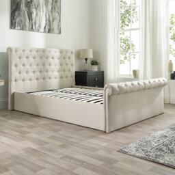 Aspire Chesterfield Ottoman Storage Bed In Natural Linen, Size Superking - thumbnail 6