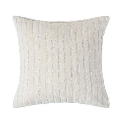 Homescapes Cotton Cable Knit Natural Cushion Cover, 45 X 45 Cm - image 1
