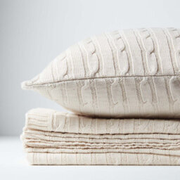 Homescapes Cotton Cable Knit Natural Cushion Cover, 45 X 45 Cm - thumbnail 5