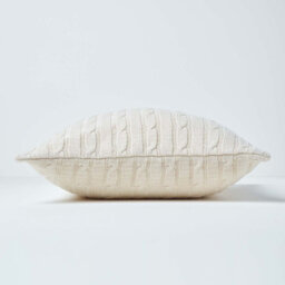 Homescapes Cotton Cable Knit Natural Cushion Cover, 45 X 45 Cm - thumbnail 2