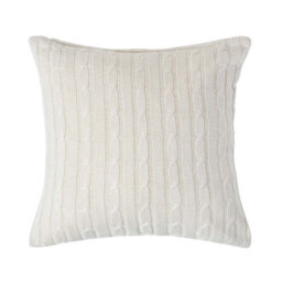 Homescapes Cotton Cable Knit Natural Cushion Cover, 45 X 45 Cm