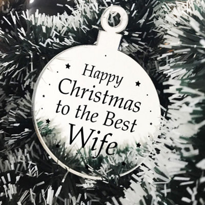 Red Ocean Christmas Gift For Wife Christmas Tree Decoration Engraved Bauble Gift For Her - image 1