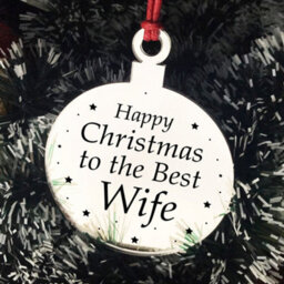 Red Ocean Christmas Gift For Wife Christmas Tree Decoration Engraved Bauble Gift For Her - thumbnail 3