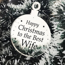 Red Ocean Christmas Gift For Wife Christmas Tree Decoration Engraved Bauble Gift For Her - thumbnail 1