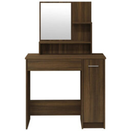Walplus Dressing Table With Mirror Brown Oak 86.5X35X136 Cm - thumbnail 6