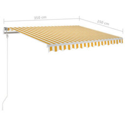 Berkfield Manual Retractable Awning 350X250 Cm Yellow And White - thumbnail 7