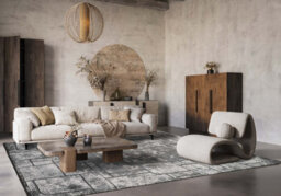 Belgravia Living Room Area Rug Metallic Sheen Modern Cobble Design Grey 200Cm X 290Cm - thumbnail 1
