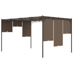 Walplus Garden Gazebo With Side Curtain 4X3X2.25 M Taupe - thumbnail 7