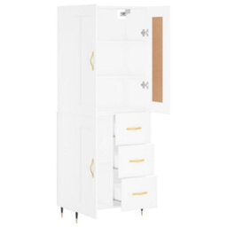 Berkfield Highboard White 69.5X34X180 Cm Engineered Wood - thumbnail 4
