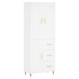 Berkfield Highboard White 69.5X34X180 Cm Engineered Wood - thumbnail 2