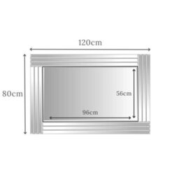 Agenzia 14 Large Venetian Art Deco Triple Glass Framed Wall Mirror 120 X 80Cm - thumbnail 3