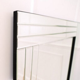 Agenzia 14 Large Venetian Art Deco Triple Glass Framed Wall Mirror 120 X 80Cm - thumbnail 4
