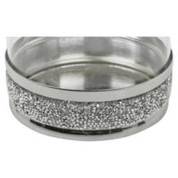 Clear Glass Candle Holder Tealight Pillar Diamante Base Home Wedding Decor - thumbnail 3