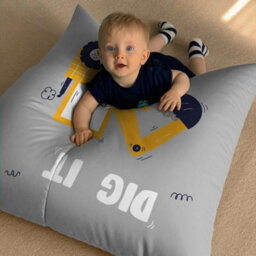 rucomfy Beanbags Rucomfy Indoor Dig-It Bean Bag - Grey Kids Floor Cushion Seat - thumbnail 1