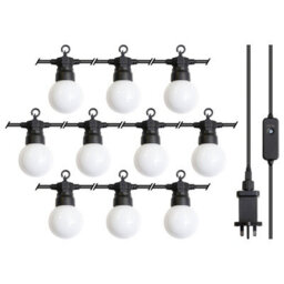 Festoon Lighting - Mains Powered Weatherproof Home Or Garden 24V Led Globe String Lights With 8 Settings - 7.5M Cable - thumbnail 3