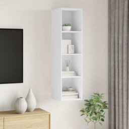 Berkfield Practical Wall-Mounted Tv Cabinet White 37X37X142.5 Cm Engineered Wood - thumbnail 3