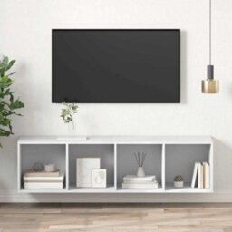 Berkfield Practical Wall-Mounted Tv Cabinet White 37X37X142.5 Cm Engineered Wood - thumbnail 2