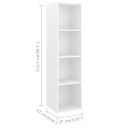 Berkfield Practical Wall-Mounted Tv Cabinet White 37X37X142.5 Cm Engineered Wood - thumbnail 9