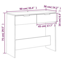Berkfield Versatile Console Table Concrete Grey 90X36X75 Cm Engineered Wood - thumbnail 8