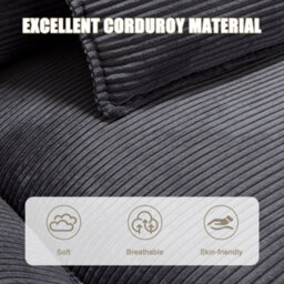 Abrihome Oversized 2 Seater Corduroy Sofa, Modern Deep Seat Loveseat Couch With Pillows, Comfy Upholstered Sectional For Living Room - thumbnail 3
