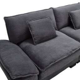 Abrihome Oversized 2 Seater Corduroy Sofa, Modern Deep Seat Loveseat Couch With Pillows, Comfy Upholstered Sectional For Living Room - thumbnail 9