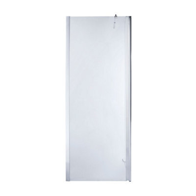 Cooke & Lewis Onega Chrome Effect Textured Walk-In Wet Room Glass Screen & Bar (H)195Cm (W)80Cm - image 1