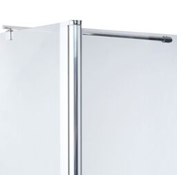 Cooke & Lewis Onega Chrome Effect Textured Walk-In Wet Room Glass Screen & Bar (H)195Cm (W)80Cm - thumbnail 3