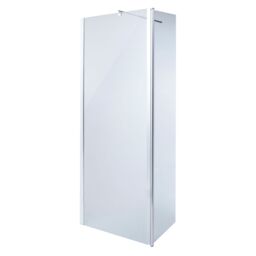Cooke & Lewis Onega Chrome Effect Textured Walk-In Wet Room Glass Screen & Bar (H)195Cm (W)80Cm - thumbnail 2