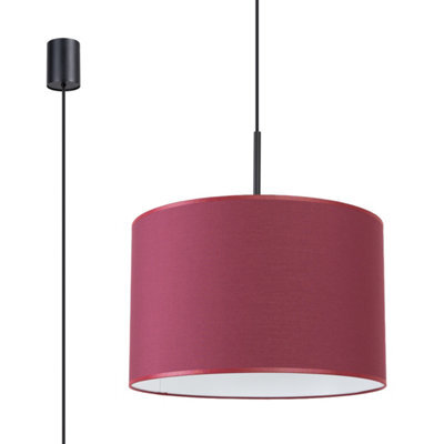 Luminosa Lighting Luminosa Nevia Cylindrical Pendant Ceiling Light Burgundy, Black 1X E27 - image 1