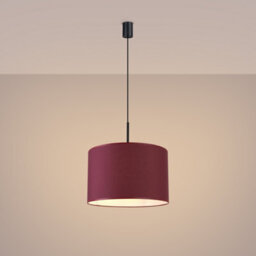 Luminosa Lighting Luminosa Nevia Cylindrical Pendant Ceiling Light Burgundy, Black 1X E27 - thumbnail 4