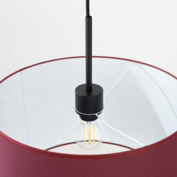 Luminosa Lighting Luminosa Nevia Cylindrical Pendant Ceiling Light Burgundy, Black 1X E27 - thumbnail 6