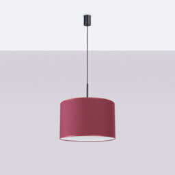 Luminosa Lighting Luminosa Nevia Cylindrical Pendant Ceiling Light Burgundy, Black 1X E27 - thumbnail 3