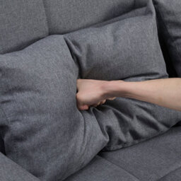 Btm 2 Seater Sofa Bed Grey With Cup Holders Pull Out Sleeper Convertible Fabric Sofa Chair - thumbnail 3