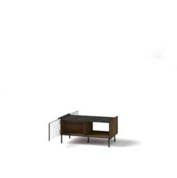 Arte Prestigo Coffee Table - Sleek And Modern In Oak Walnut & Black Matt, H470mm W990mm D580mm - thumbnail 2