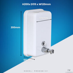 Mylek Pro-Washroom Manual Pump Soap Dispenser White Wall Mounted Large Commercial 1L - thumbnail 4