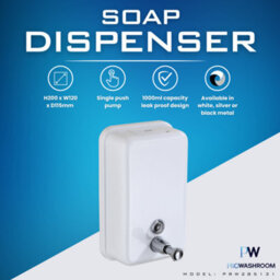 Mylek Pro-Washroom Manual Pump Soap Dispenser White Wall Mounted Large Commercial 1L - thumbnail 2