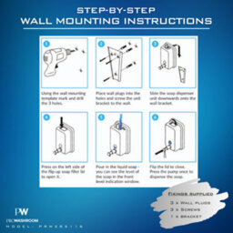 Mylek Pro-Washroom Manual Pump Soap Dispenser White Wall Mounted Large Commercial 1L - thumbnail 6