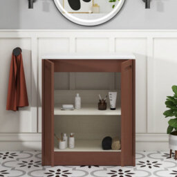 Royal Bathrooms Royal Bathroom Elmore 700mm Terracotta Clay Freestanding Countertop Bathroom Vanity Unit 2 Door With Breeze Basin - thumbnail 6