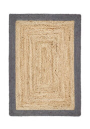 Grey Bordered Rug, Handmade Rug With 20mm Thickness, Modern Luxurious Wool Rug For Bedroom, & Dining Room-120Cm X 170Cm - thumbnail 1