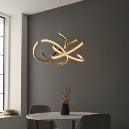 Led Ceiling Pendant Light Fitting - Satin Gold & Acrylic Reflective Diffuser - thumbnail 5