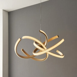 Led Ceiling Pendant Light Fitting - Satin Gold & Acrylic Reflective Diffuser - thumbnail 3