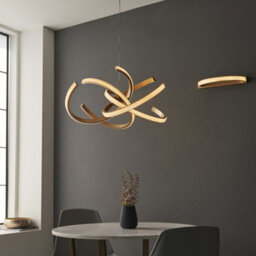 Led Ceiling Pendant Light Fitting - Satin Gold & Acrylic Reflective Diffuser - thumbnail 4