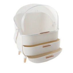 Alivio Multi-Function Makeup Case Dustproof Waterproof Cosmetics Storage Box, Bedroom Dressing Makeup Organizer - White - thumbnail 9